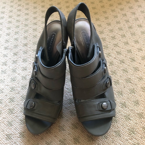 COACH SANDRA Platform Heels Gray (GRAPHITE) Size 8 - Picture 3 of 8